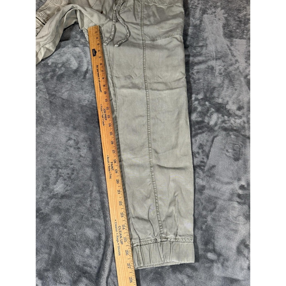 Nicole Miller Pants Womens Medium Green-Gray Jogger Cargo Pockets Elastic Waist - Picture 6 of 8